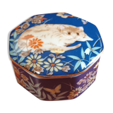 Pill box earthenware decoration cat