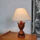 Lampe à poser en bois forme de fleur