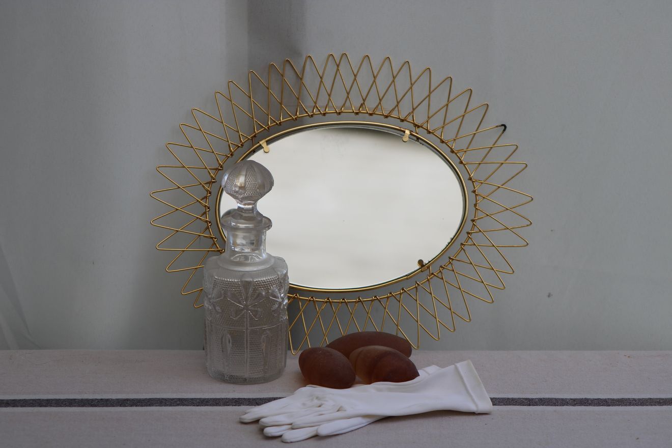 Gilded metal mirror