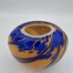 La rochère – vase boule en verre orange et bleu, vers 1970 – h. 13 cm