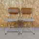 2 Eyrel folding chairs in chromed metal and skai 1970s