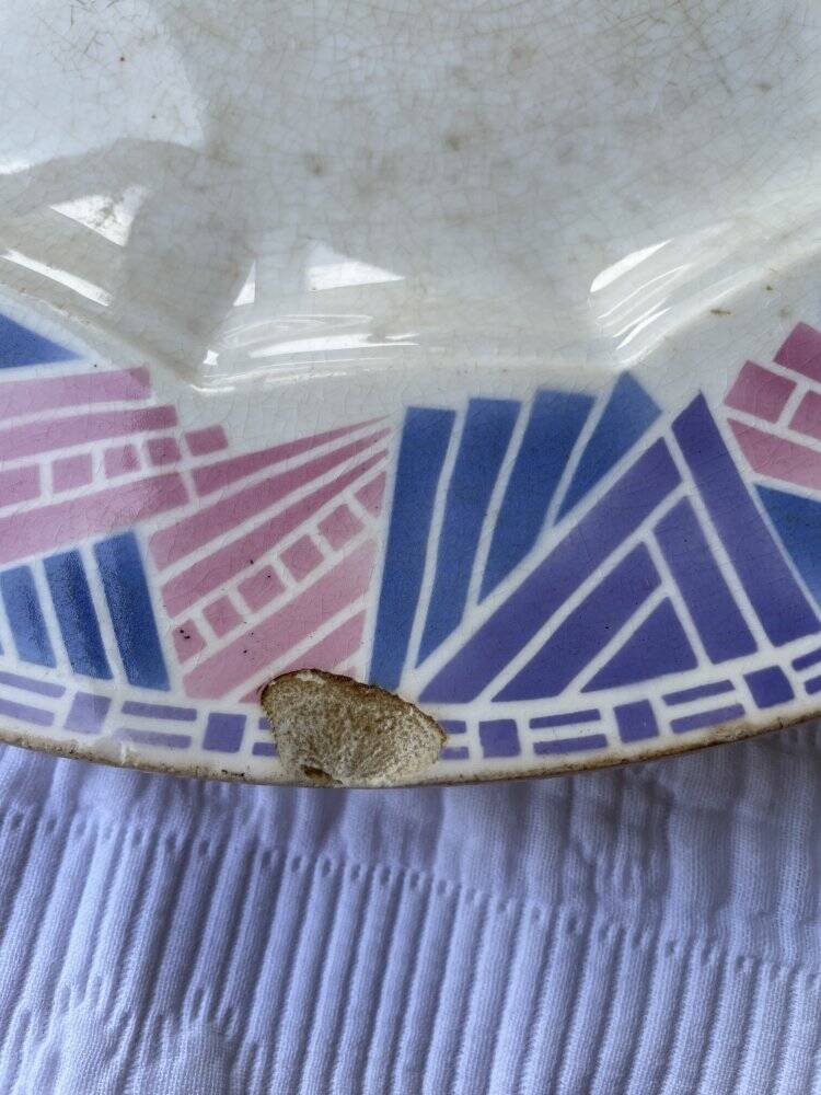 HBCM Dolly 1930 blue/pink pie or serving dish