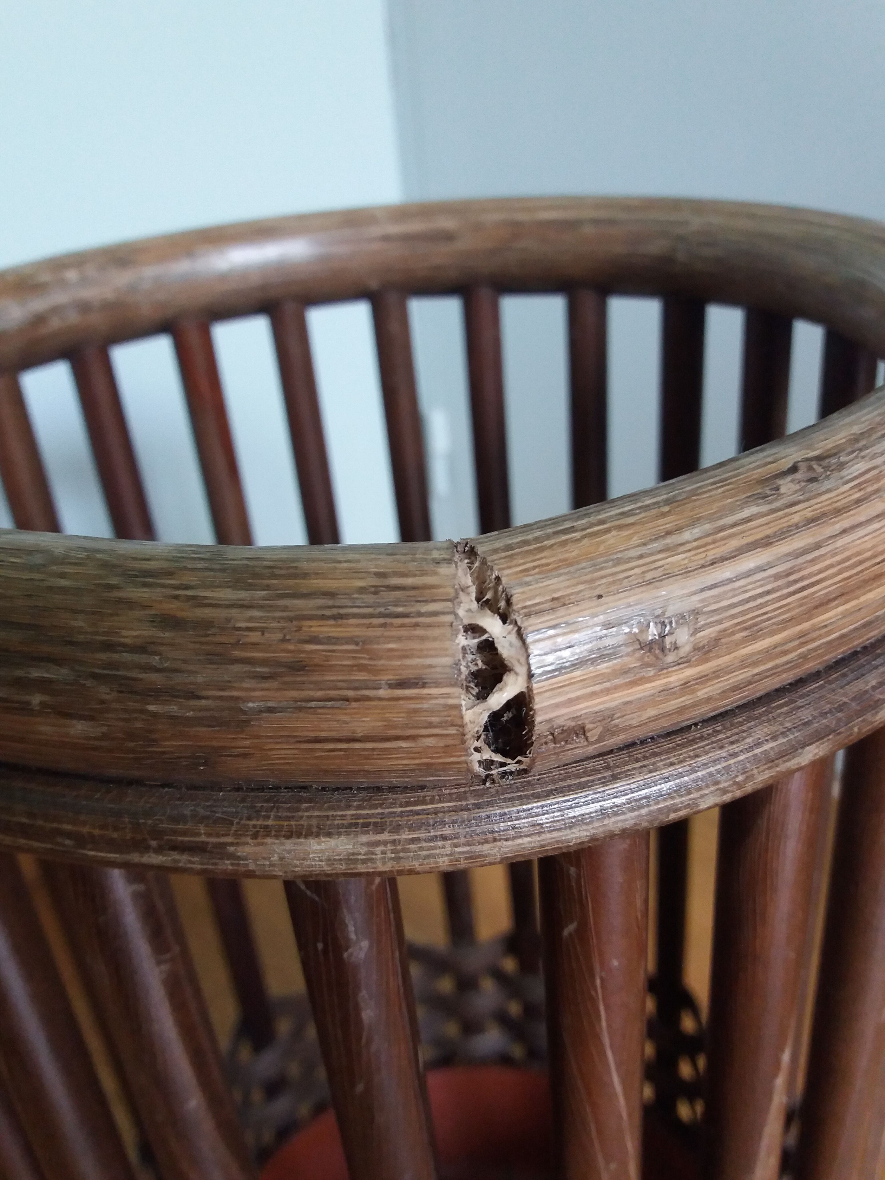 Wicker rattan umbrella holder
