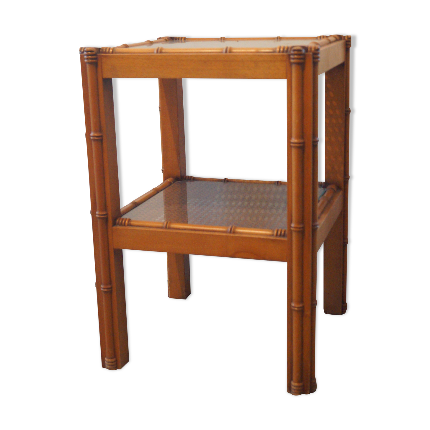 Bamboo side table in wood 1960