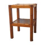 Table d'appoint façon bambou en bois 1960