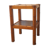 Table d'appoint façon bambou en bois 1960