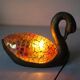 Night light lamp a swan in resin and stained glass glass deco office living room