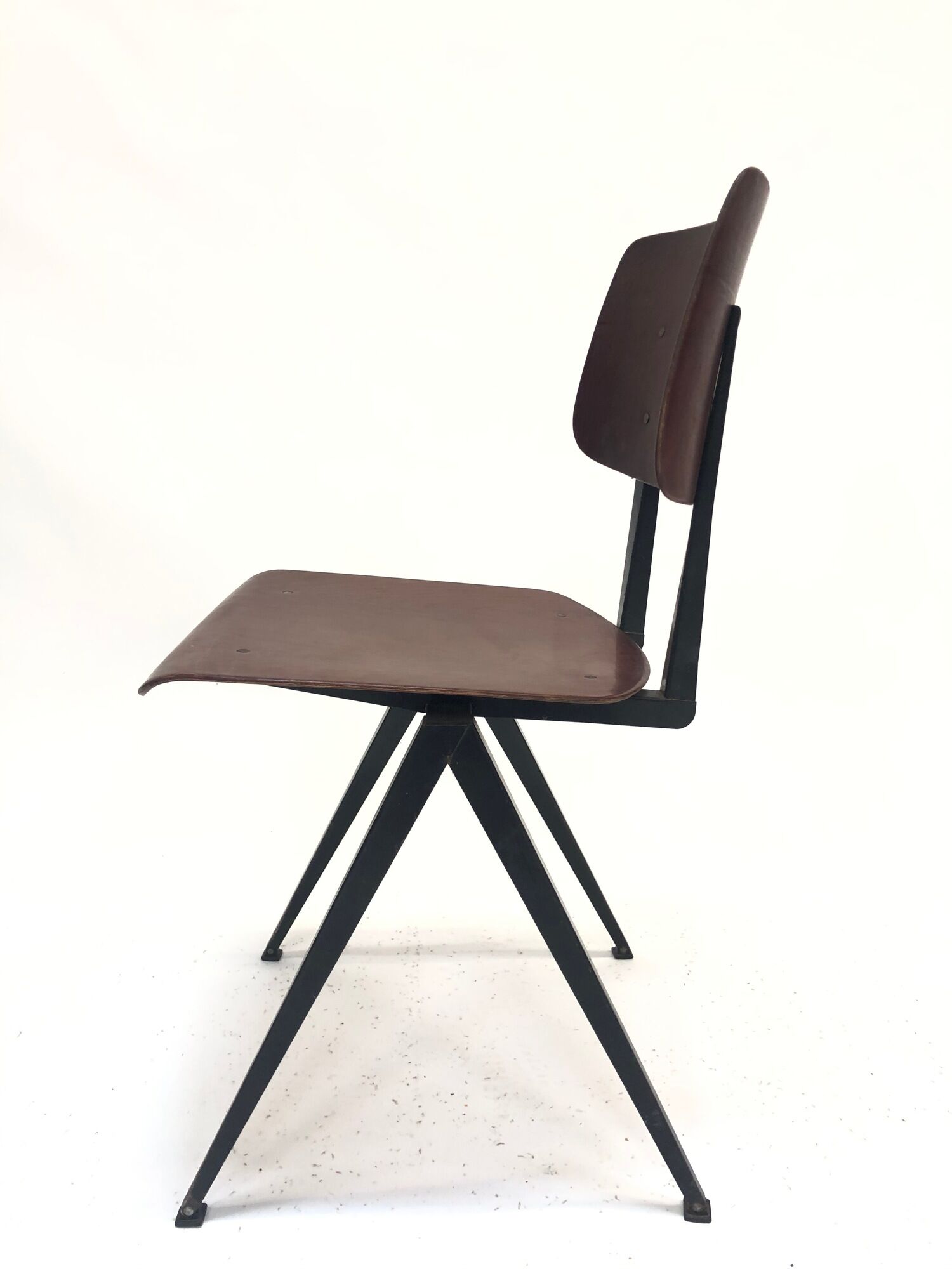 Lot of 4 vintage school chairs Galvanitas S16 Netherlands