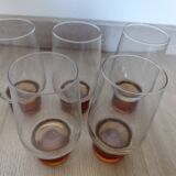 Série de 5 verres chope verre coloré 37 Cl Luminarc Années 60/70 vintage