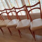 Set of 5 vintage chairs in skai