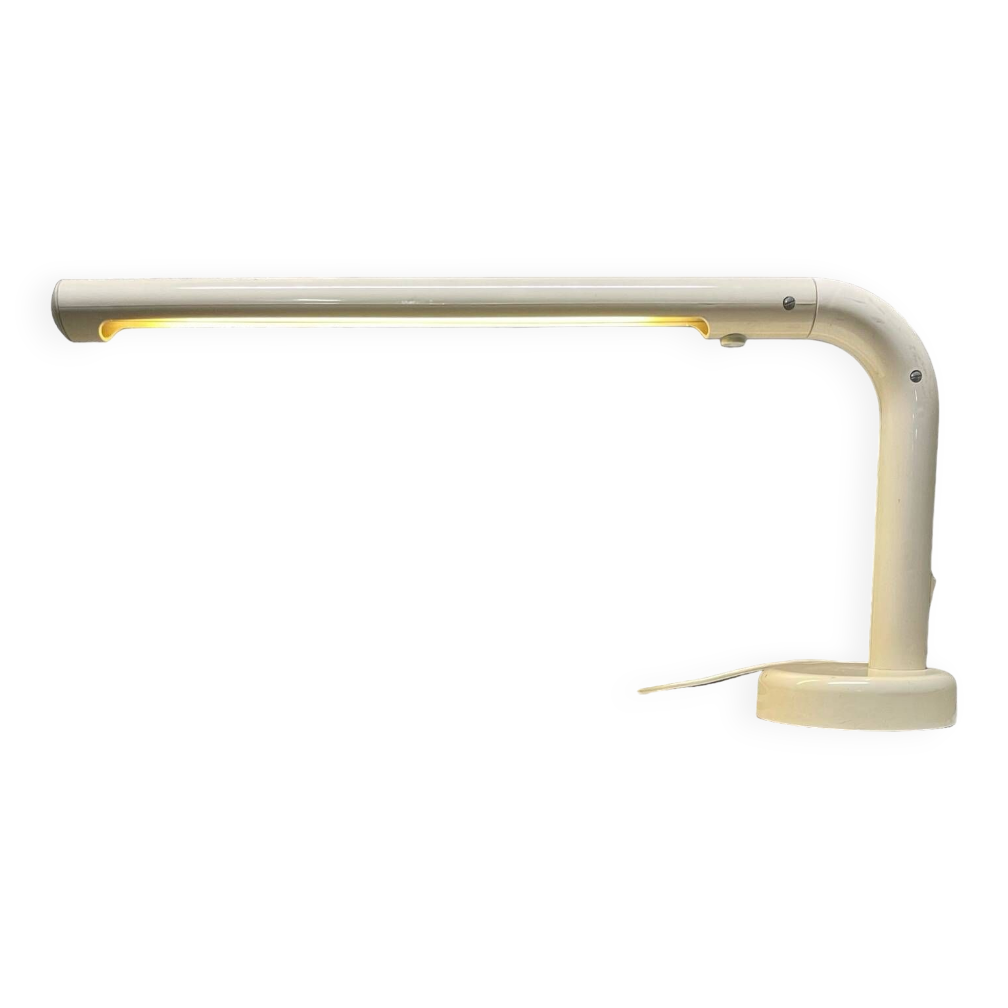 Swedish Off-White Tubular Table Lamp by Anders Pehrson for Ateljé Lyktan, 1970s