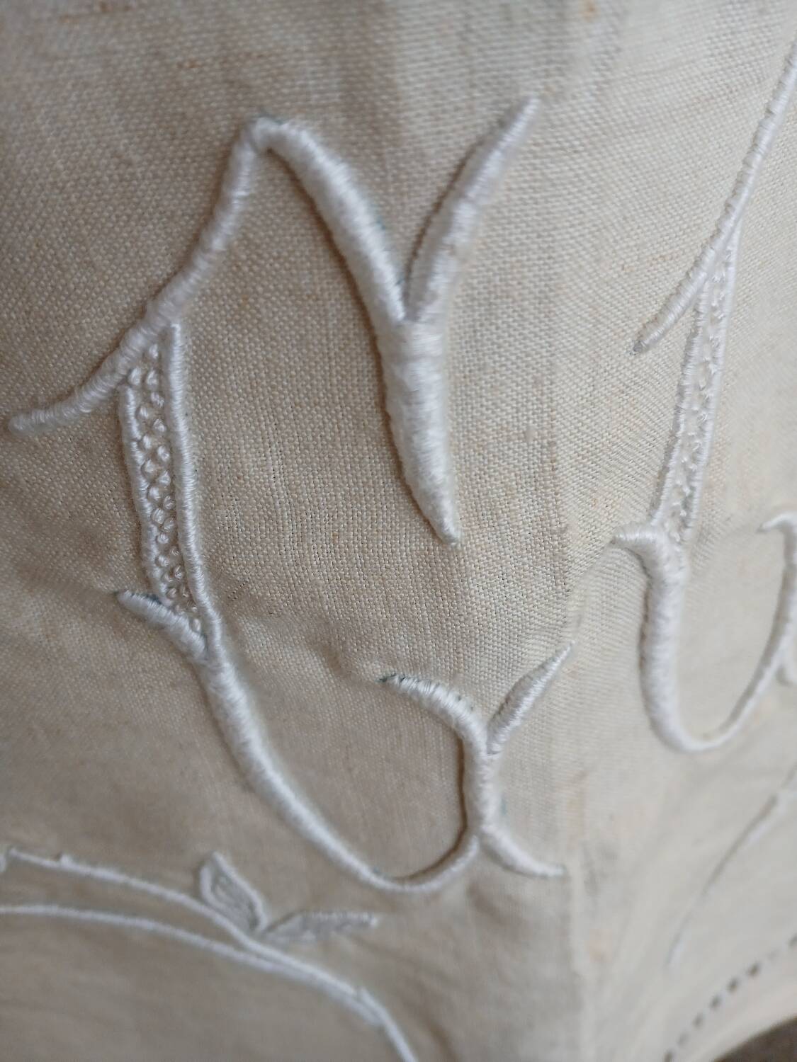 Pure linen canvas sheet/tablecloth/curtain "Blue flower"