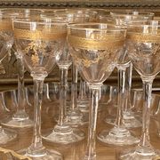 Saint Louis 14-piece liqueur set, fine 19th century gold-plated crystal