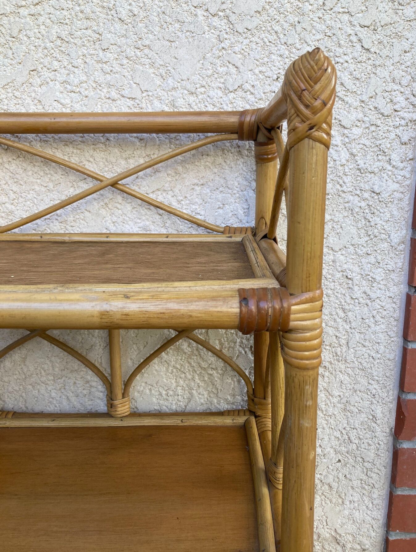 Vintage rattan shelf