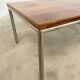 Italian walnut and chrome dining table with 4 drawers