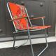Fauteuil de camping vintage toile fleuri