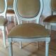6 chaises medaillon style Louis XVI en velours orangé