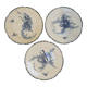 3 assiettes plates en faience e.bourgeois Paris
