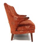 Scandinavian 2-seater sofa in fabric and beech, Sweden, 1940