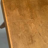 TABLE DE BRIDGE A SYSTEME 1960 CHENE CLEAR GREEN FABRIC