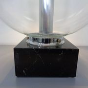 Large glass globe and marble table lamp from Erco, 1960s.