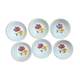 Set of 6 flowered soup plates