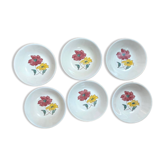 Set of 6 flower soup plates