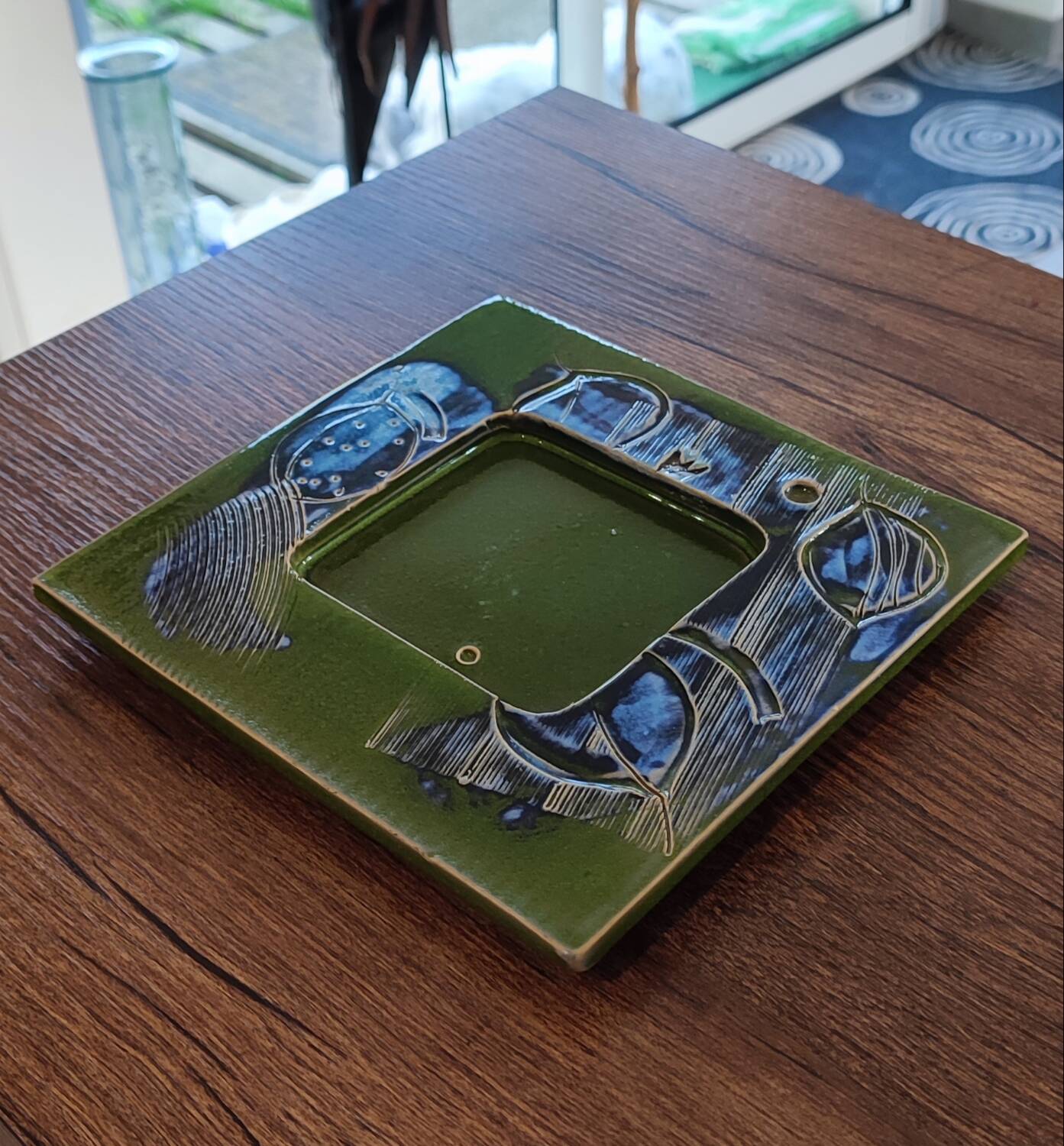 Vide-poche en céramique émaillée vintage signé , années 60/70