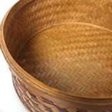 With lid rattan basket