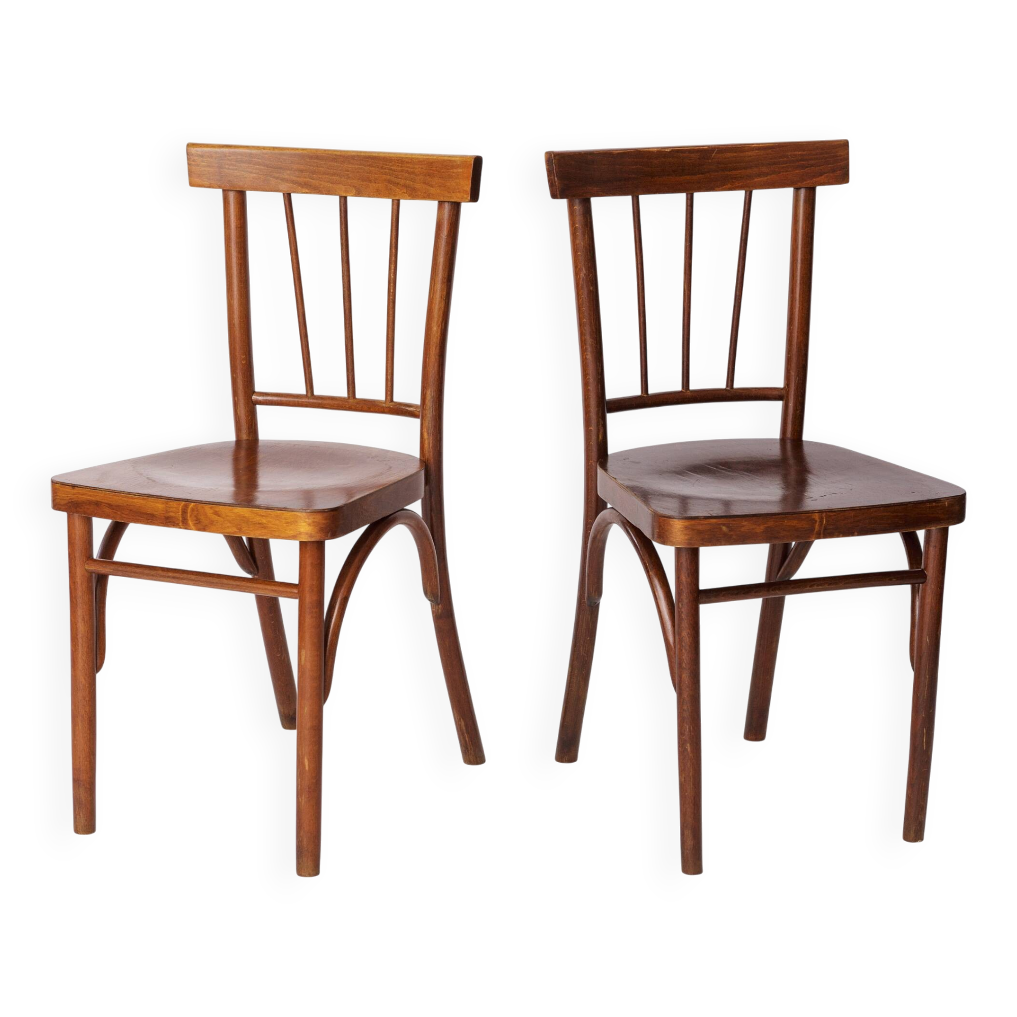 Pair of Soviet Beech Dining Chairs – 1978 Vintage, Refurbished Wood Frame