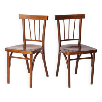 Pair of Soviet Beech Dining Chairs – 1978 Vintage, Refurbished Wood Frame