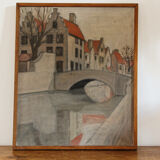 Oil on canvas, eastern village