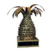 Pineapple-shaped lamp. in the "jansen of the 70s" style in metal.