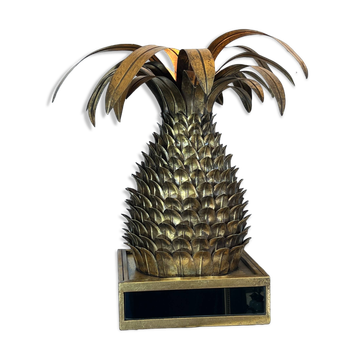 Pineapple-shaped lamp. in the "jansen of the 70s" style in metal.