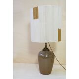 Sandstone lamp base and cotton thread lampshade, 1970s.