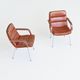Geoffrey Harcourt pair of armchairs in leather Artifort The Netherlands 196