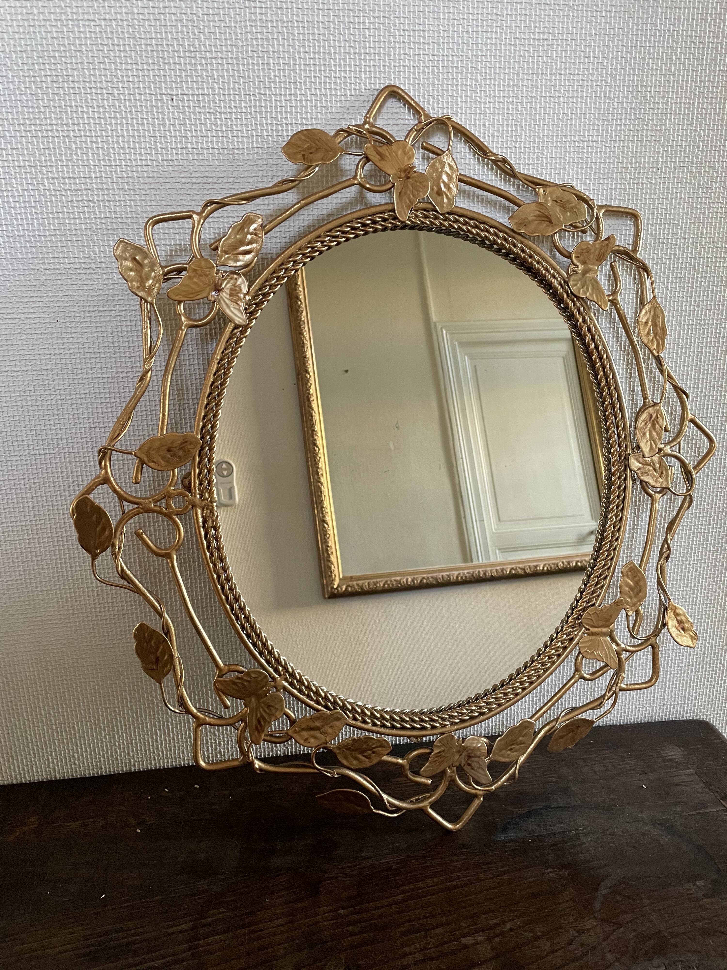 Golden metal mirror