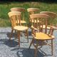 Set of 4 chairs and 1 armchair in mountain style.