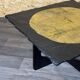 Table brutaliste avec plateau en ardoise 60s 70s