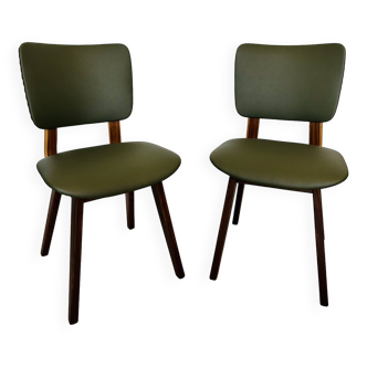 2 chaises de salle à manger en teck, Hollande 1960