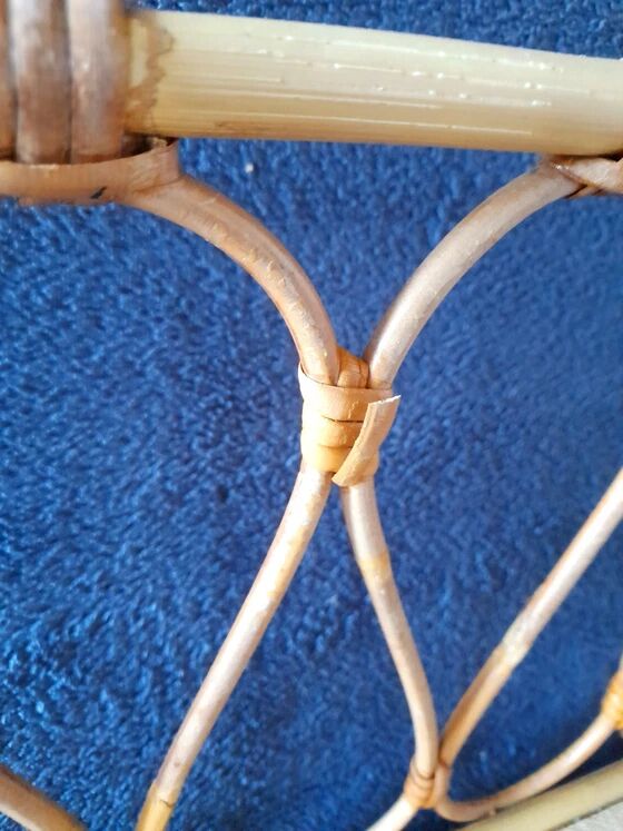 1960s rattan wall shelf