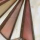 Vintage Tiffany suspension style, two-tone glass shade.