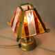 Brutalist table lamp in metal and hammered murano by longobard italy