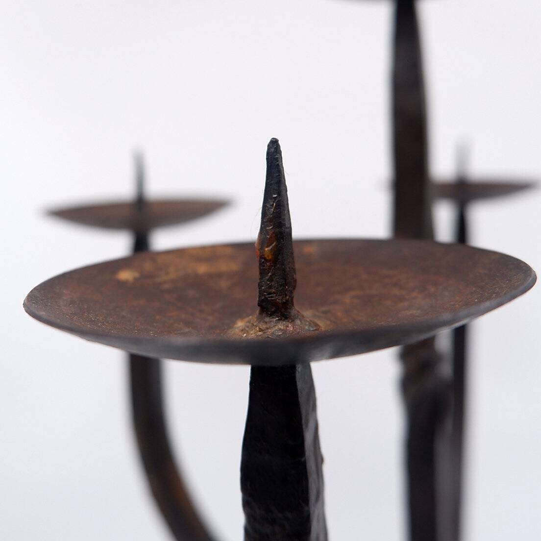 Vintage 5-arm wrought iron candle holder - 1970s