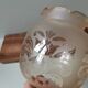 Vintage sandblasted amber glass lamp globe flower pattern hanging lamp