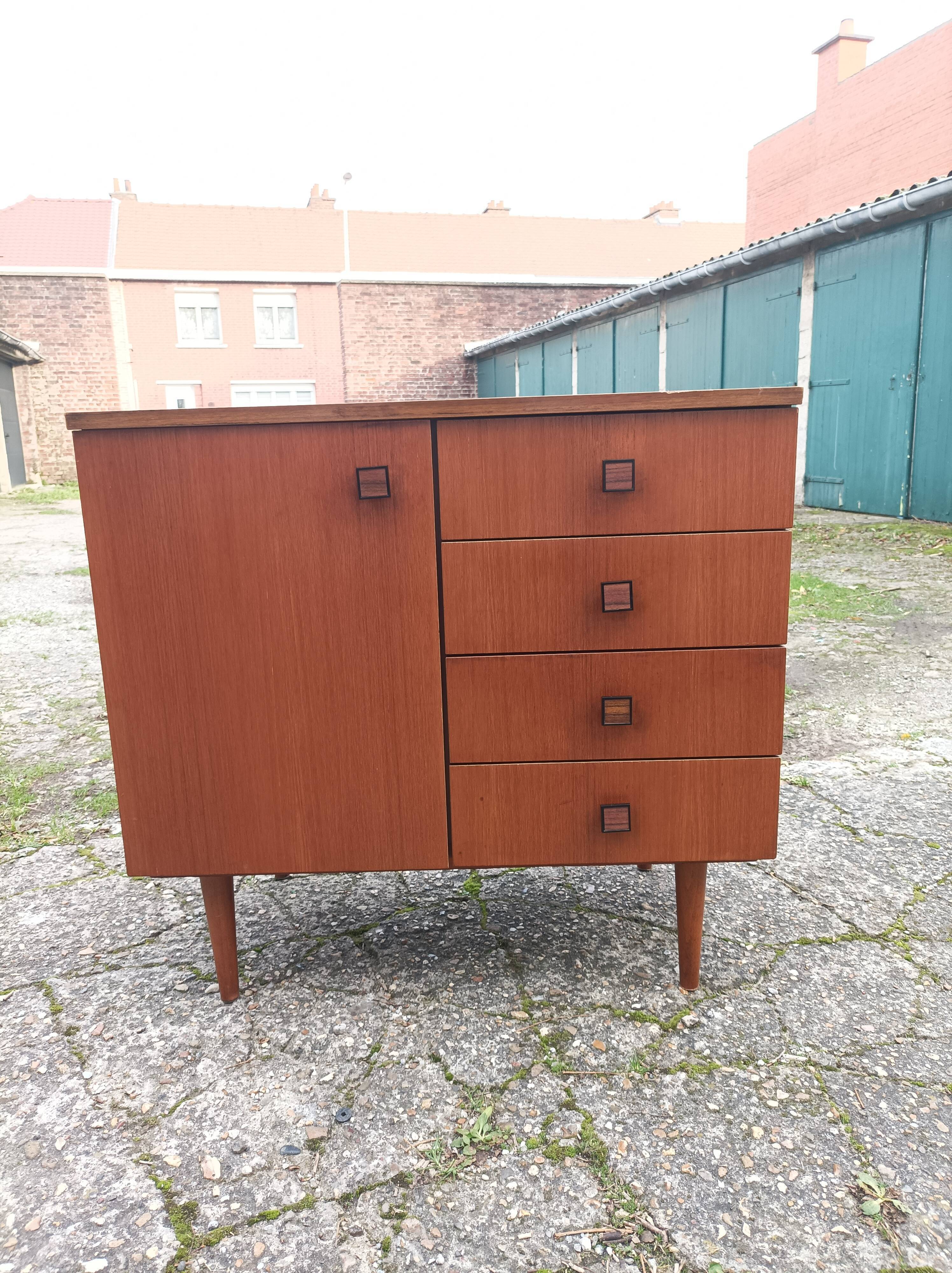 Meuble commode bois teck scandinave vintage