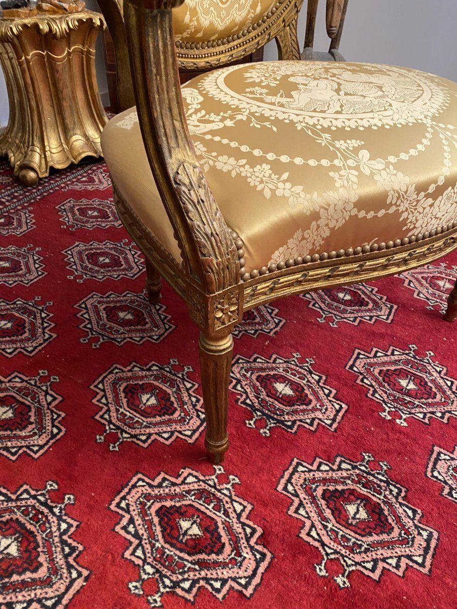 Fauteuil cabriolet de style Louis XVI époque Napoleon III