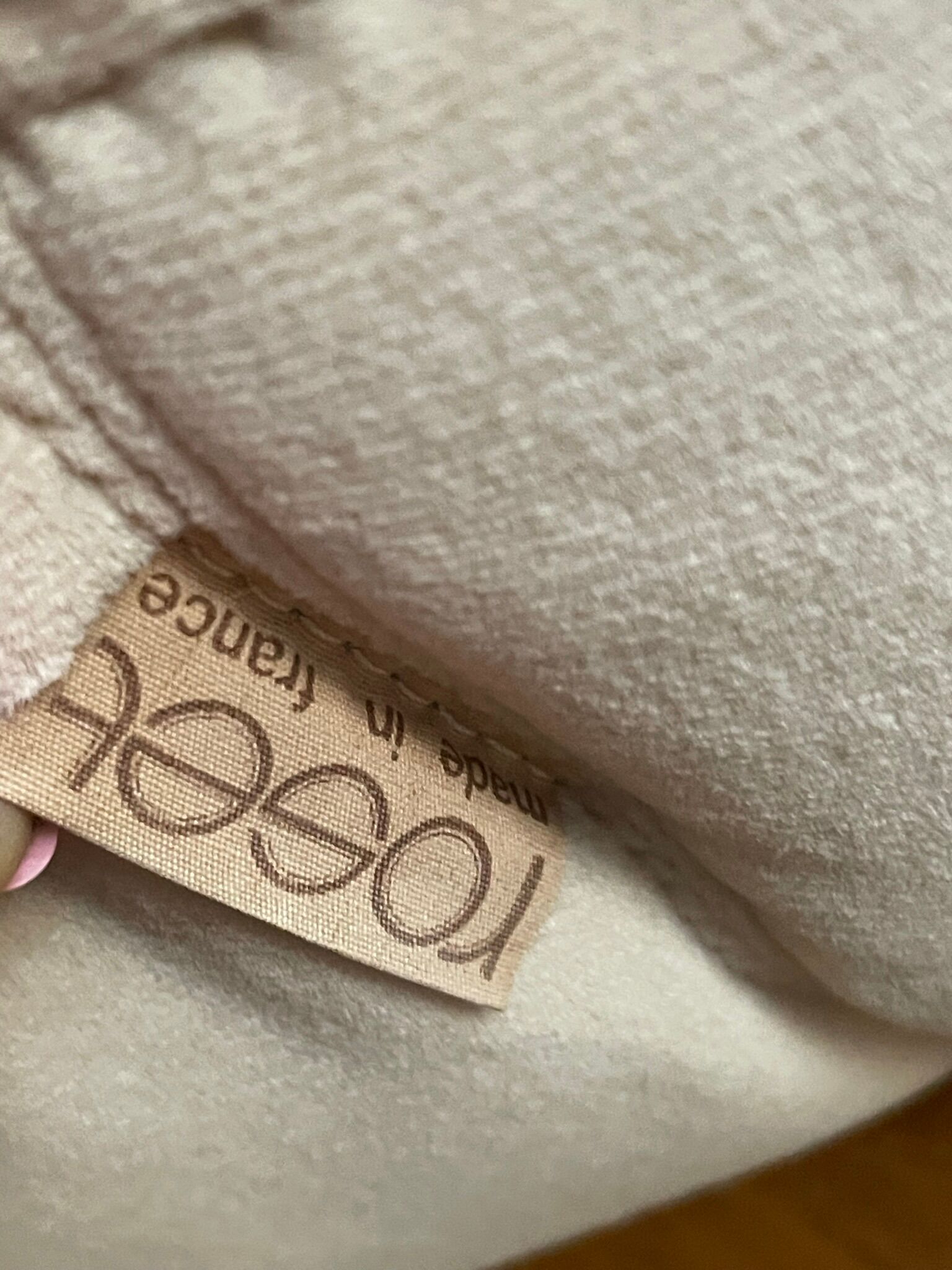 Sofa 3 places Kashima Line Roset velvet beige 70s