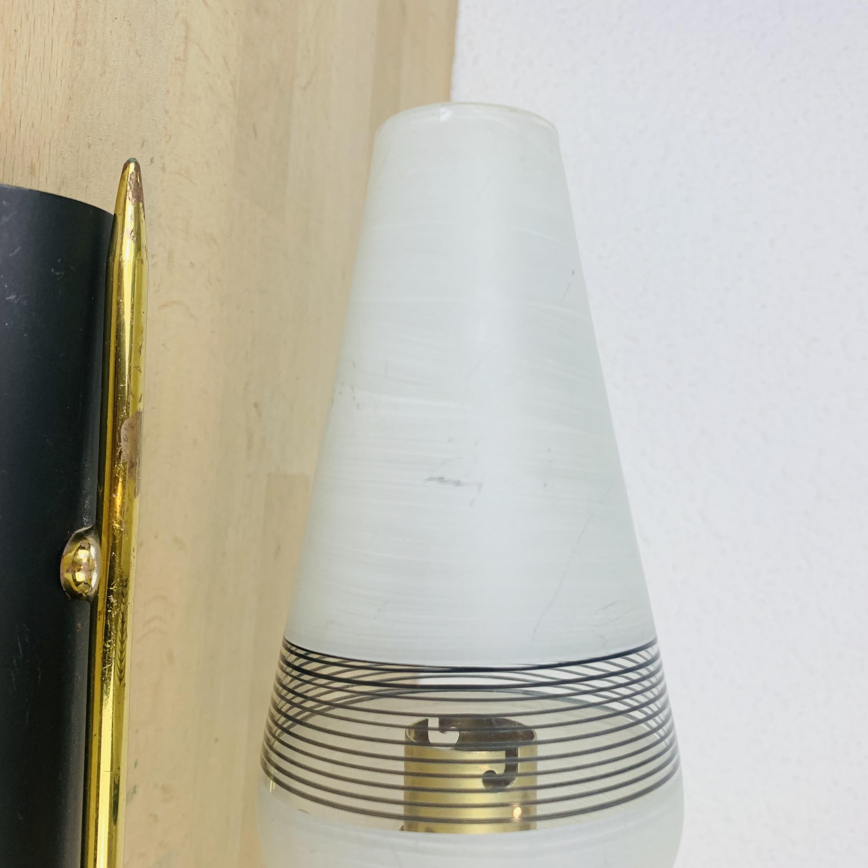 Wall lamp 50s brass opaline metal vintage