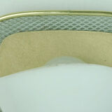 1950s sconce gray metal mesh and brass with white acrylic shade